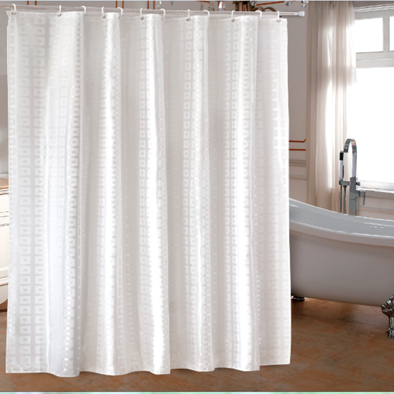 Qiao sister shower curtain white back grid shower curtain waterproof thickened bathroom curtain curtain bathroom cloth polyester fiber curtain