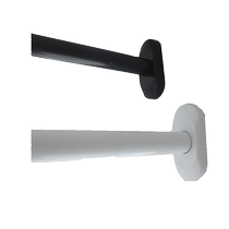 Perforated shower curtain rod white curved corner L-shaped 304 stainless steel bathroom rod curtain rod white rod thickened flange