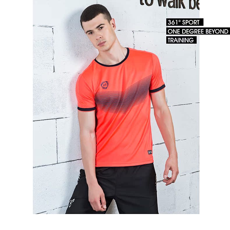 361 độ bóng đá T-Shirt thể thao vòng cổ ngắn t mùa hè thoáng khí chạy thể dục nửa tay áo sơ mi nam của khô nhanh ngắn tay t-shirt áo ba lỗ tập gym