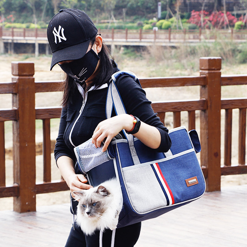 Pet Scapegoat Bags Out of Double Shoulder Bag Cat Bag Out of Portable Kitty Bag pooch Handbag Carry-on Travel Skew Satchel Bag