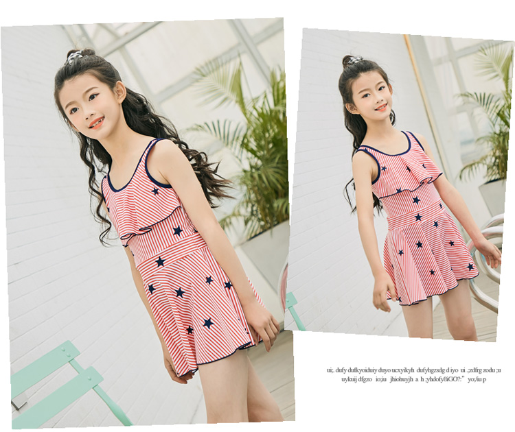 Cô gái áo tắm Siamese Boxer Big Boy Princess Dress Child Winter Spa Trẻ em Đồ bơi Cô gái Đồ bơi đồ bơi dài tay cho bé gái