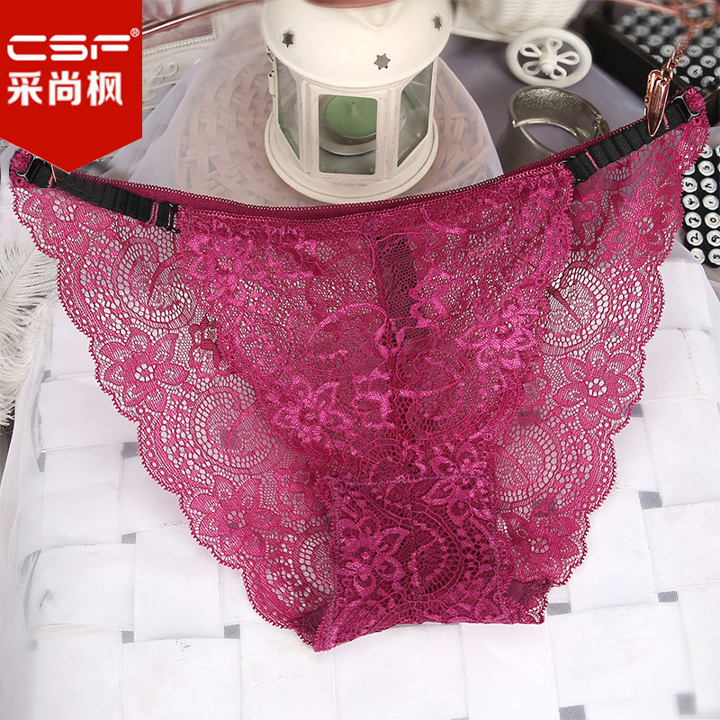 Women's Panties Sexy Lace Low Waist Panties Women's Thongs Transparent Hot Sexy Triangle Shorts Crotch Cotton