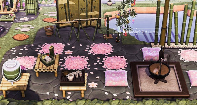 123 Animal Crossing Furniture Animal Crossing Island Design Scene Outdoor Furniture ຄົບຊຸດວັດສະດຸຕົກຕາດພູເຂົາ