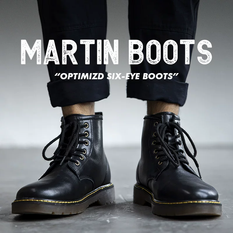 Мартенс, высокие ботинки в английском стиле, черные low-ботинки, до mid-calf, британский стиль, натуральная кожа