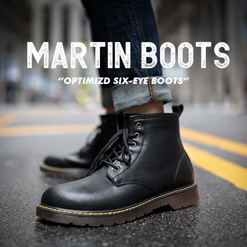 Мартенс, высокие ботинки в английском стиле, черные low-ботинки, до mid-calf, британский стиль, натуральная кожа