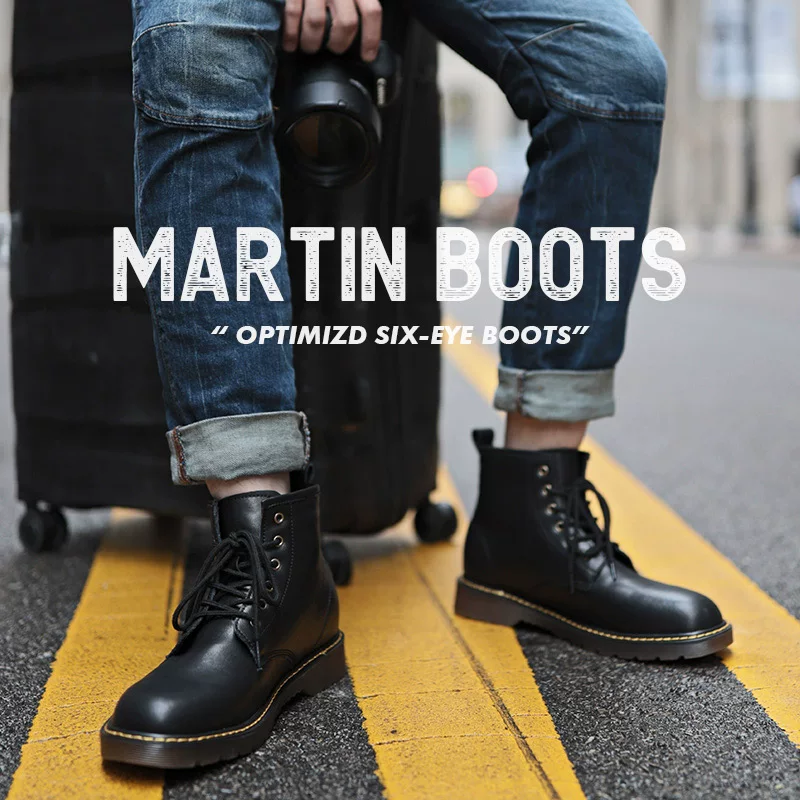 Мартенс, высокие ботинки в английском стиле, черные low-ботинки, до mid-calf, британский стиль, натуральная кожа