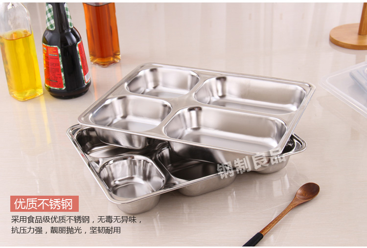 Làm dày và làm sâu tấm thép không gỉ tấm ăn nhẹ có nắp hộp ăn trưa của trẻ em hộp ăn trưa lớn căng tin nhà hàng ăn trưa hộp ăn trưa - Hộp cơm điện sưởi ấm cặp lông giữ nhiệt cắm điện