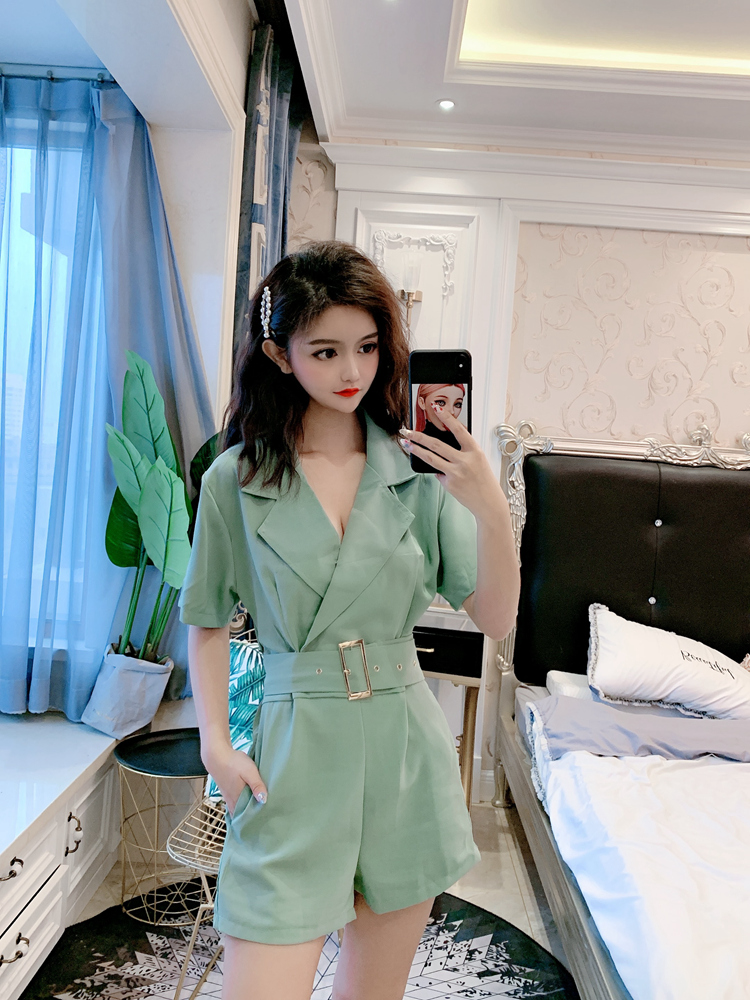 DABI 韓系西裝領休閒寬口高腰連身褲套裝短袖褲裝 WMMN1013.jpg