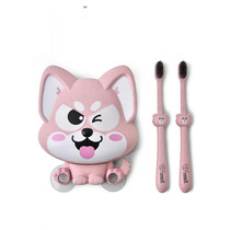 You Zhiju creative toothbrush holder wall-mounted storage mouthwash toothbrush set cartoon dog type with toothbrush 2