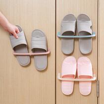 Wall-mounted foldable shoe rack wall space-saving slippers shelf home simple pasted shoe storage rack