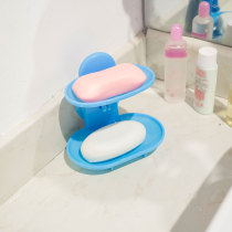 Yuzhiju toilet double-layer strong suction cup plastic soap box wall-mounted soap holder drain multi-layer soap box