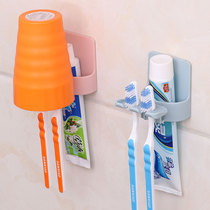 Suction wall toothbrush holder Wash set Wall-mounted creative suction cup mouthwash cup Toothpaste tooth box shelf Brushing cup