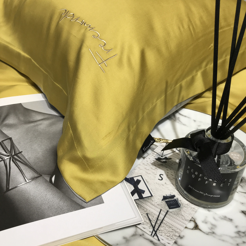 Màu đơn giản 90 đôi hai mặt Lysell Tencel bốn mảnh băng mùa hè lụa mùa hè lụa ngủ mượt - Bộ đồ giường bốn mảnh chăn ga gối đệm đẹp
