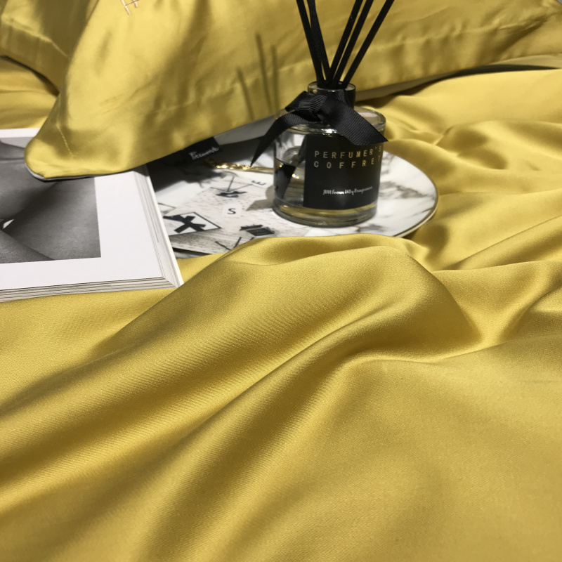 Màu đơn giản 90 đôi hai mặt Lysell Tencel bốn mảnh băng mùa hè lụa mùa hè lụa ngủ mượt - Bộ đồ giường bốn mảnh chăn ga gối đệm đẹp