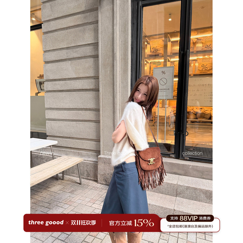 Three Goood Yin Sanji Cape-Style Sleeveless Knit Top for Women, Autumn Loose Casual Niche Design Top Three Goood Yin Sanji Cape-Style Sleeveless Knit Top for Women, Autumn Loose Casual Niche Design Top