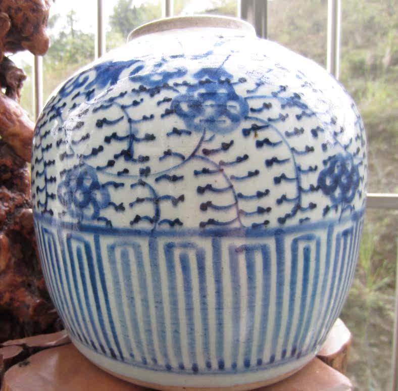 (Carefree Fairy) Qing Medium Tangle Branches Lotus Blossom Full Pint Jar with no old bag to back