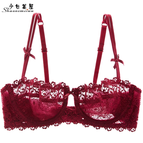 Поддерживающее летнее сексуальное ультратонкее тонкое нижнее белье, кружевной бюстгалтер, размер