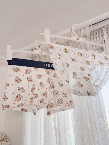 Мужское женское хлопковое боксерское сексуальное кружевное белое нижнее белье, стиль