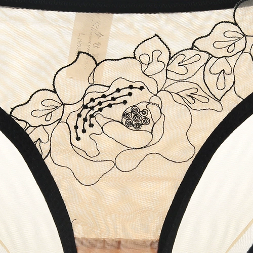 少女美屋 Летние ультратонкие трусы, сексуальные дышащие штаны, с вышивкой, размер