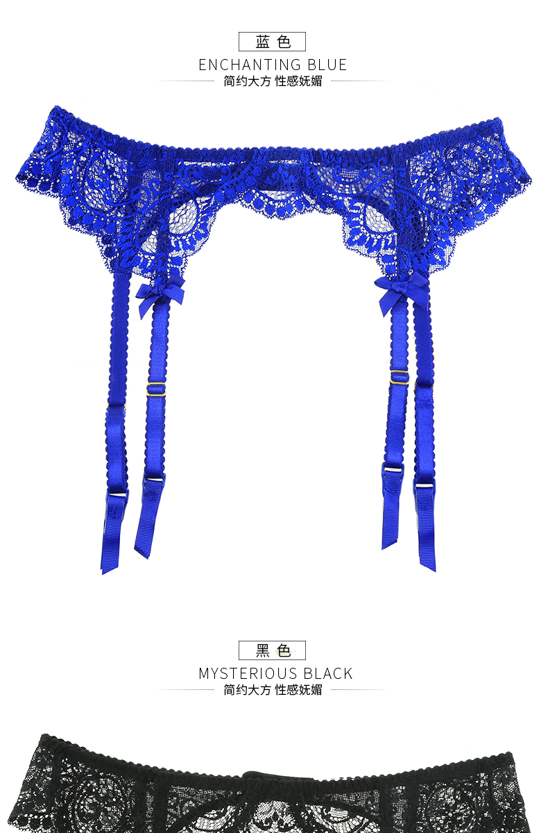 Girl Beauty House Sexy Lace Black Hương vị Cám dỗ Lady Garter Set Với ​​Stockings Kích thước lớn đơn giản quần tất dây nịt