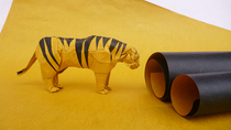 Derivation Tiger Special composite paper Yellow hand rubbed paper composite black wax paper 1 sheet about 60 * 60 cm 90 g