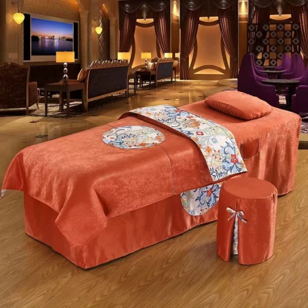 Cao cấp đẹp bedspread denim vẻ đẹp cao cấp gia đình salon bông bốn gia đình bốn mới đẹp cao cấp - Trang bị tấm