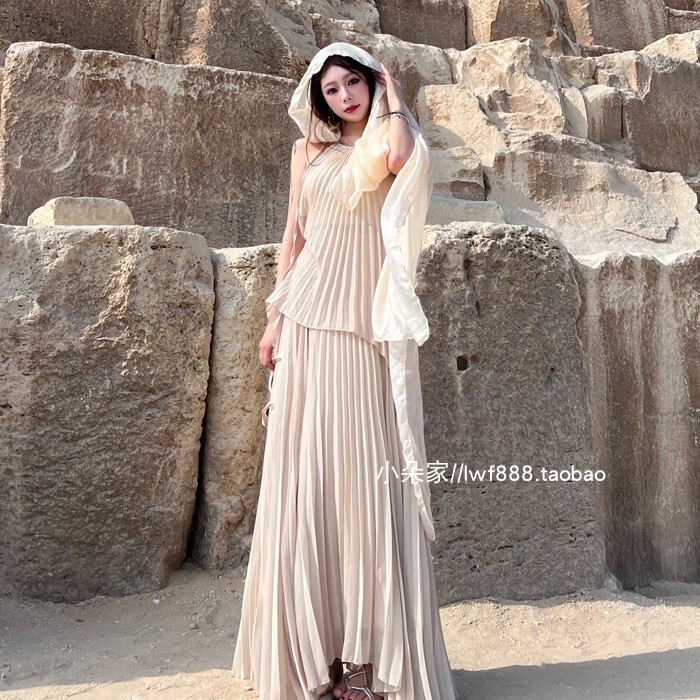 Egyptian Pyramids, Morocco Travel Outfits, Dresses, Xinjiang Northwest Desert Travel Photography, Slimming Long Dresses Egyptian Pyramids, Morocco Travel Outfits, Dresses, Xinjiang Northwest Desert Travel Photography, Slimming Long Dresses