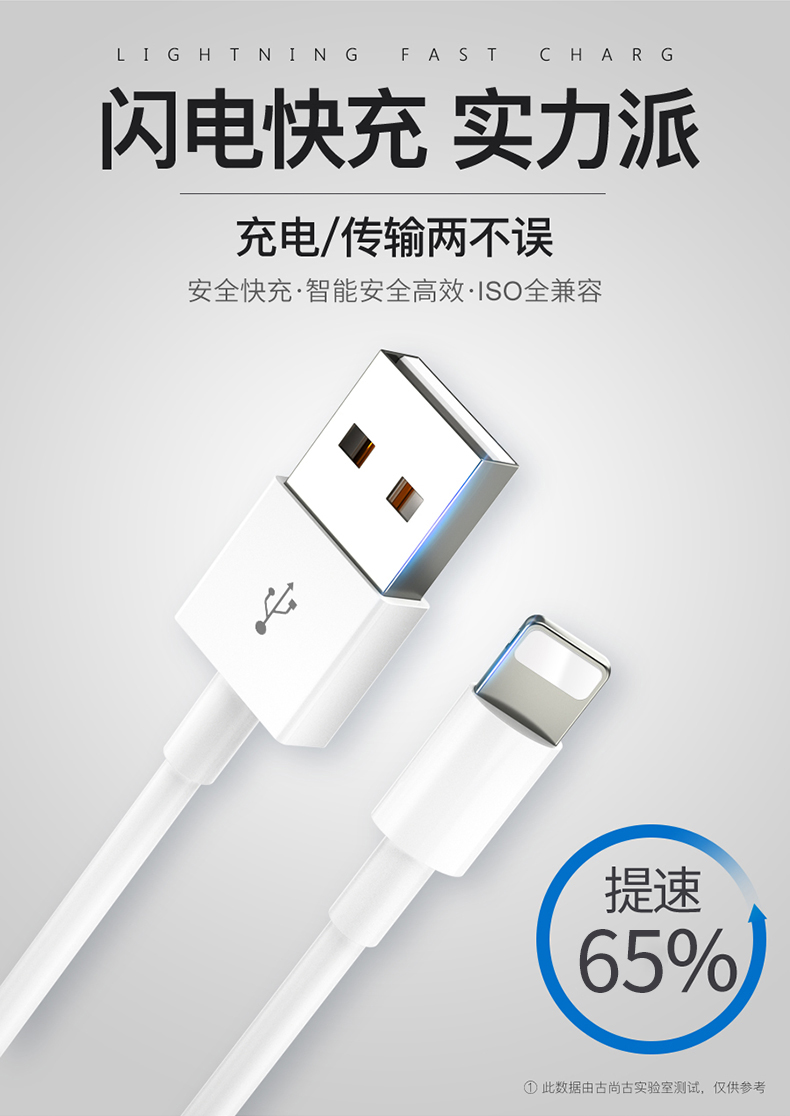 古尚古  苹果高品质数据线 1米*2条 图1