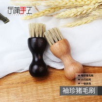 Pocket pig brush leather dander treatment table cleaning brush leather shoe brush handmade leather diy tool