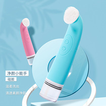 New rechargeable facial cleanser 2-in-1 electric massage silicone waterproof USB ultrasonic vibration facial cleanser beauty instrument