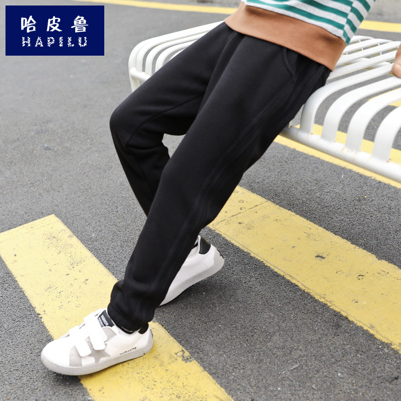 Hapiro childrens sweatpants mens quần chàng trai mùa thu váy cộng với nhung cộng dày trẻ em lớn mùa thu và mùa đông dày mặc ngoài.