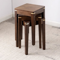 All solid wood small stools home Net red high stools square stools low stools stackable living room table stools round stools wooden benches
