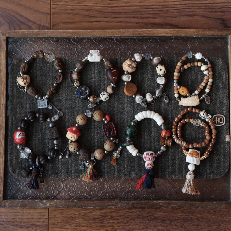 Original Handmade Wooden Multi-Bead Bracelet with Vintage Style, Suitable for Both Men and Women, Unique and Personalized