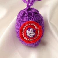 Фиолетовый карман для яйца с отделкой Капитана Америки Бесплатная имитация яйца