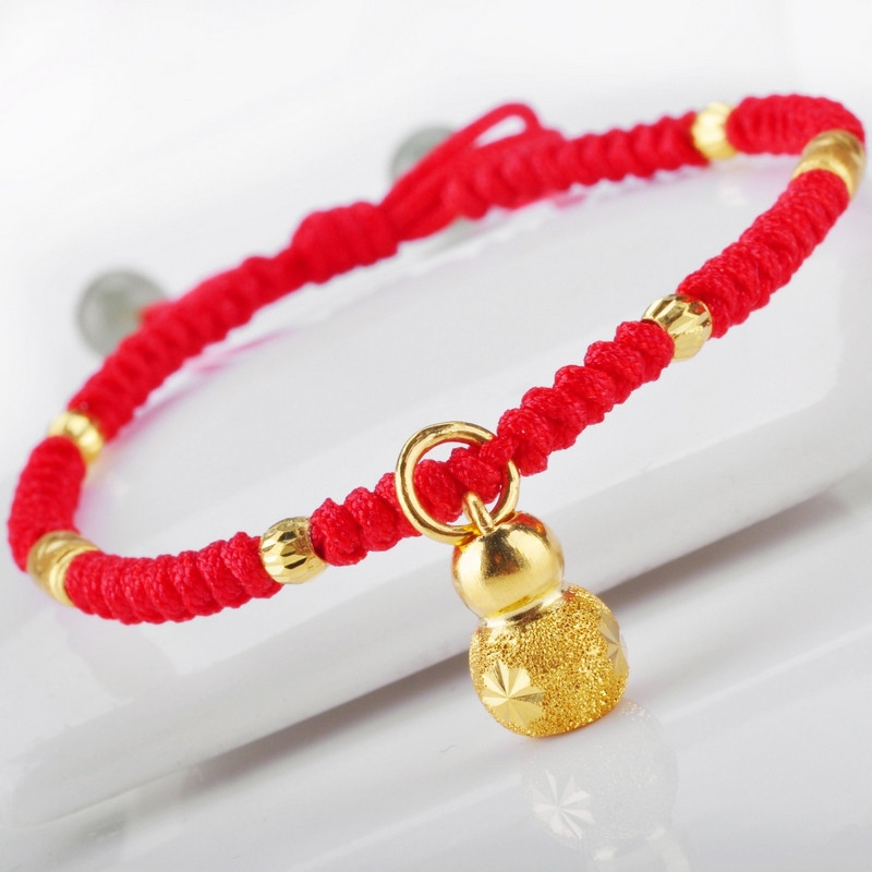 Dây đan Trung Quốc thứ 5 thứ 6 7 dòng ngọc bích dây đỏ vòng tay bện dây thừng tự làm tốt bện tóc vòng chân - Vòng chân lắc chân bạc