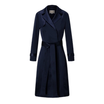 PORTS womens autumn and winter commuting style classic solid color belt waist slim windbreaker jacket for women