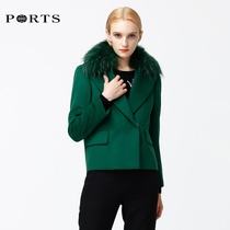 PORTS Bao Lai autumn and winter womens simple short A- type lapel coat LB9C054HWI001