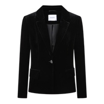 PORTS womens 2024 early autumn new commuter versatile one-button black velvet elegant suit jacket