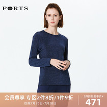 PORTS Baozi autumn and winter womens flash jacquard fabric knitted pullover LB9K451BZF031