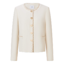 PORTS Womens Wear 2024 Early Spring New Elegant Milky White Braided Edge Small Fragrant Style Short Jacket