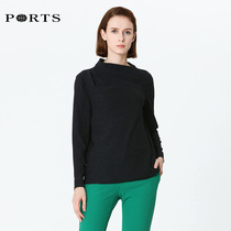 PORTS Po Triacetic Acid Autumn and Winter Women Features Side Open Collar Casual Shirt LB9B019BWB007