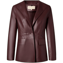 PORTS autumn womens long-sleeved workplace OL short leather jacket LM9U005NZS006