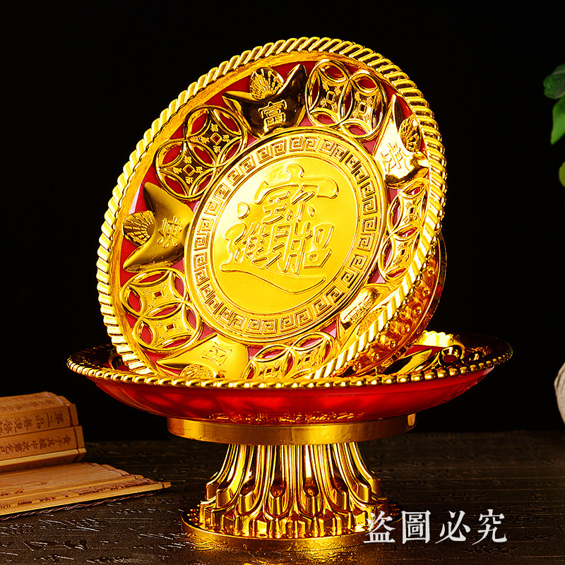 Lucky plastic fruit plate for fruit plate Bodhisattva lotus tribute plate lotus high foot fruit plate home for fruit plate