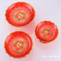 6-inch-8 inch plastic supply plate crystal plate supply plate blessing fruit plate God of Wealth fruit plate tray supplies Buddha supplies