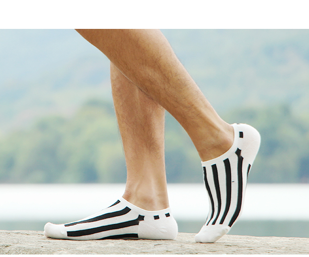 Vớ nam vớ mùa xuân và mùa hè Đàn ông mỏng cotton vớ nông miệng thấp để giúp vớ thể thao thấm hút mồ hôi sọc vớ - Vớ hàng tuần tất nam 