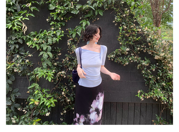 KELIFAN Jinghua Ci 320g Floral Straight-Leg Long Skirt