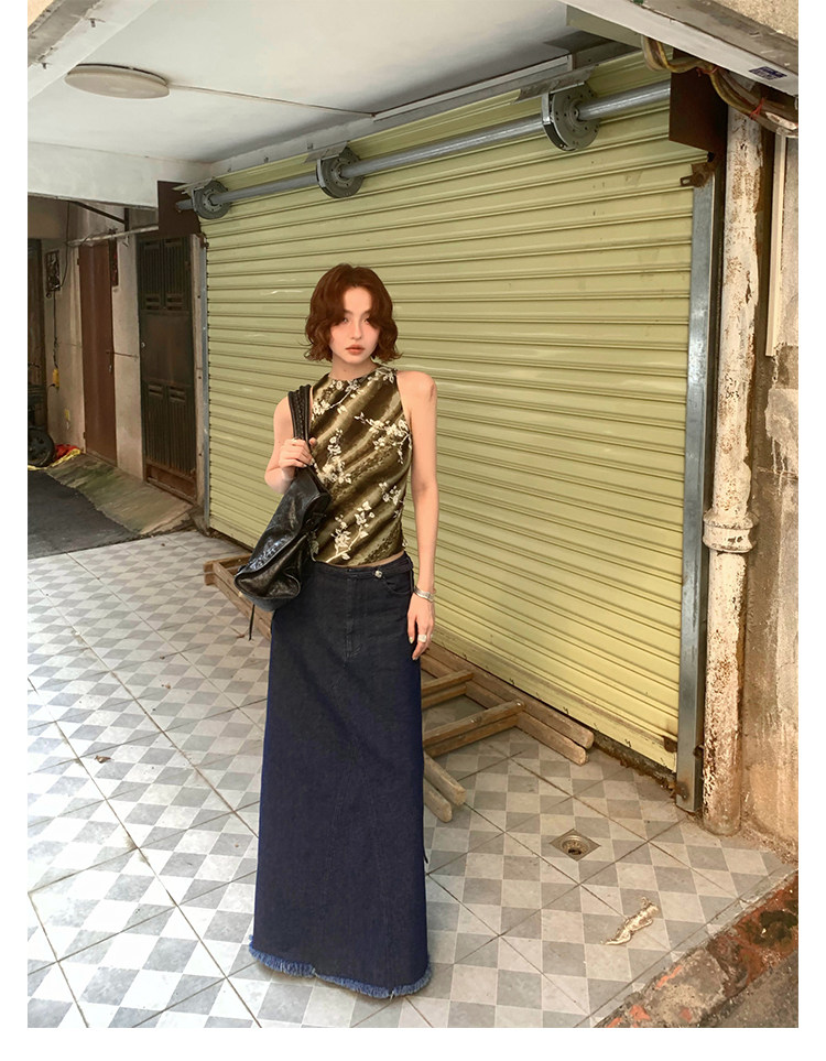 KELIFAN Floral Print Cropped Tank Top
