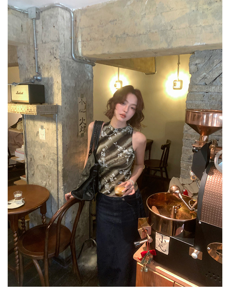 KELIFAN Floral Print Cropped Tank Top