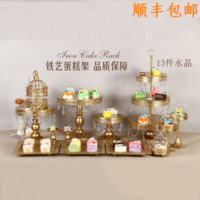 European-style cake rack wedding dessert pastry cake tray wedding dessert table decoration dessert rack 13-piece set
