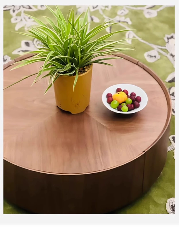 Phong cách tối giản Ý bàn cà phê tròn lớn và nhỏ kết hợp căn hộ nhỏ hiện đại phòng khách đơn giản gia đình bàn cà phê tròn bằng gỗ nguyên khối